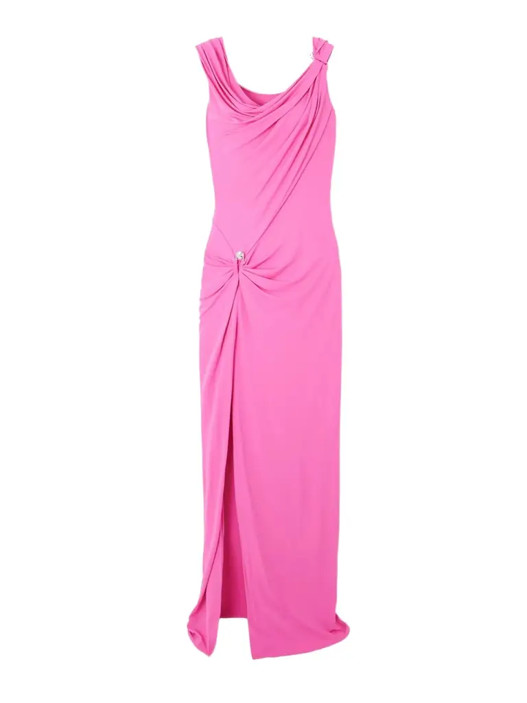 Embellished Draped Stretch-jersey Gown