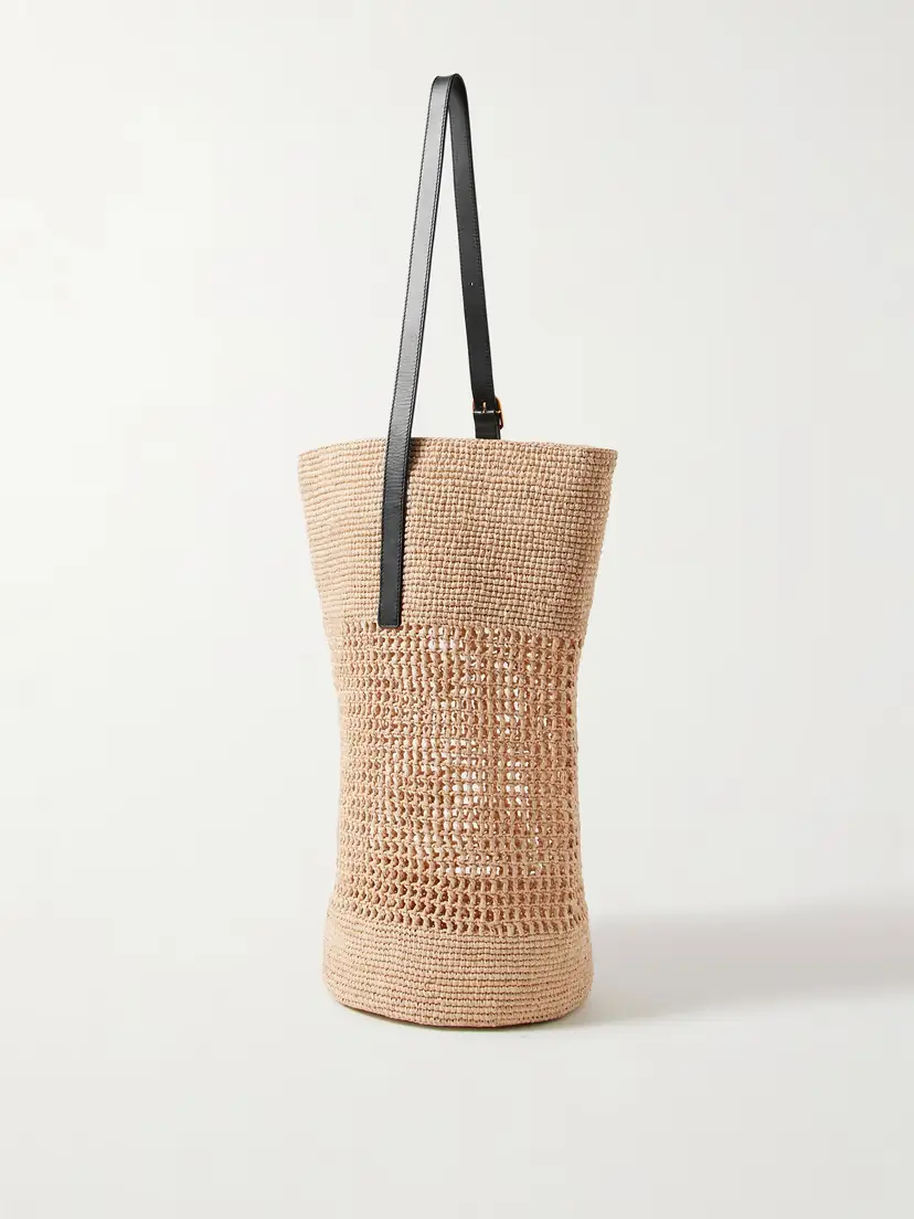 Khaite Billie Leather-trimmed Raffia Bucket Bag | Thumbnail 3 Khaite Billie Leather-trimmed Raffia Bucket Bag | Thumbnail 3