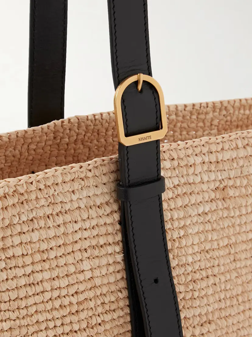 Khaite Billie Leather-trimmed Raffia Bucket Bag | Thumbnail 4 Khaite Billie Leather-trimmed Raffia Bucket Bag | Thumbnail 4