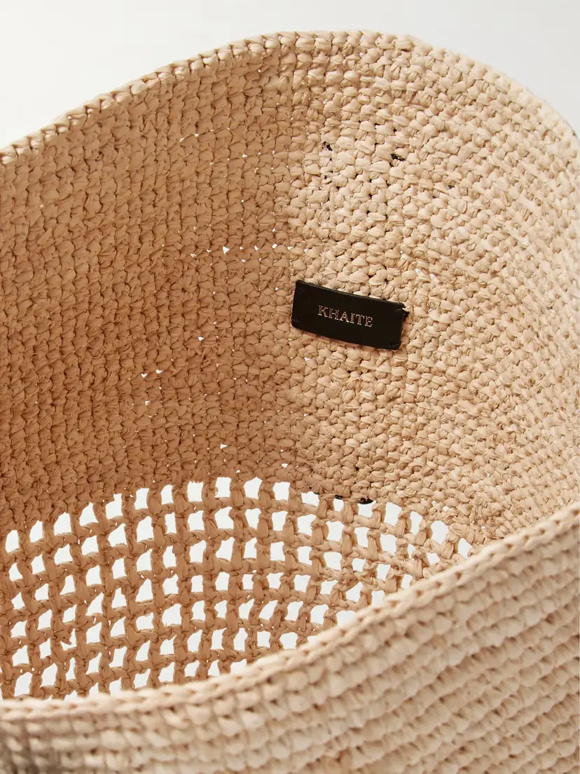 Khaite Billie Leather-trimmed Raffia Bucket Bag | Thumbnail 5 Khaite Billie Leather-trimmed Raffia Bucket Bag | Thumbnail 5