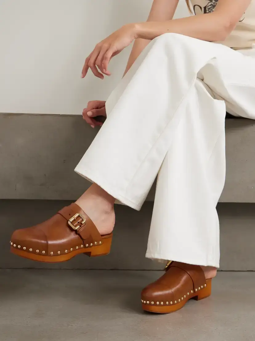 Chloé Jeannette Embellished Leather Clogs | Thumbnail 2 Chloé Jeannette Embellished Leather Clogs | Thumbnail 2