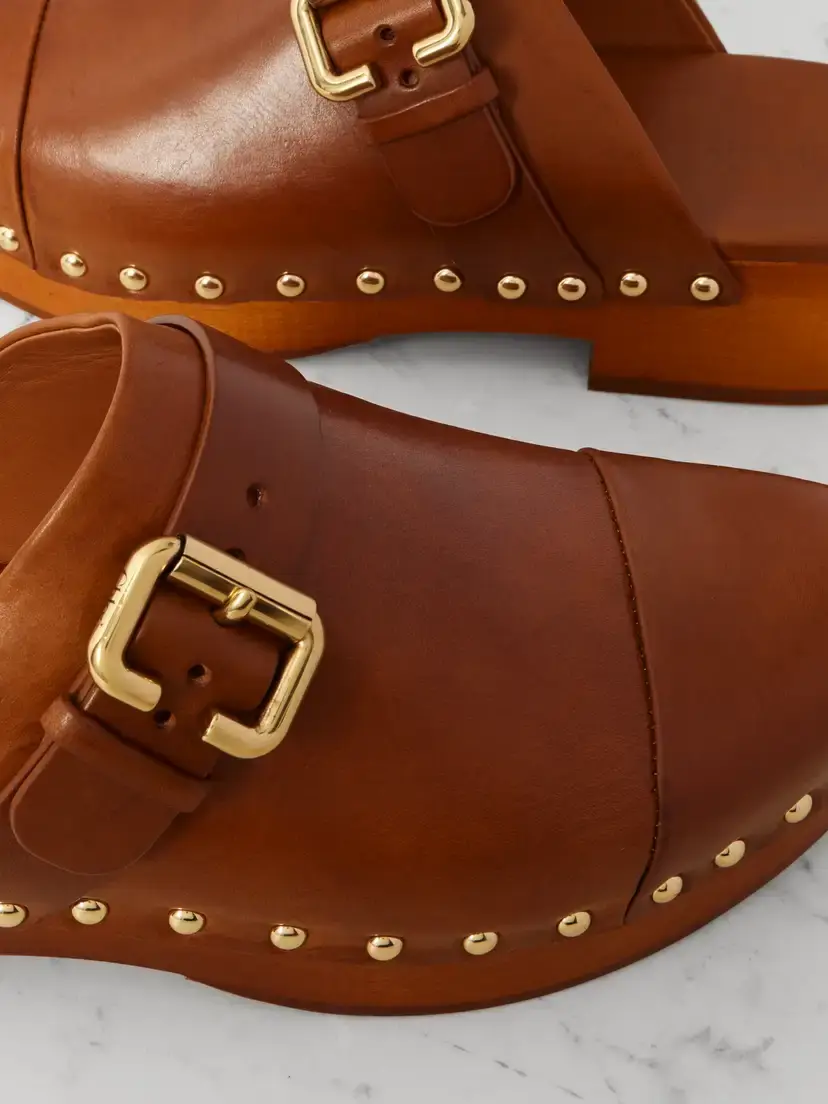 Chloé Jeannette Embellished Leather Clogs | Thumbnail 4 Chloé Jeannette Embellished Leather Clogs | Thumbnail 4