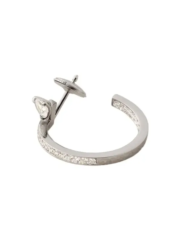 Serti Sur Vide 18-karat White Gold Diamond Single Hoop Earring
