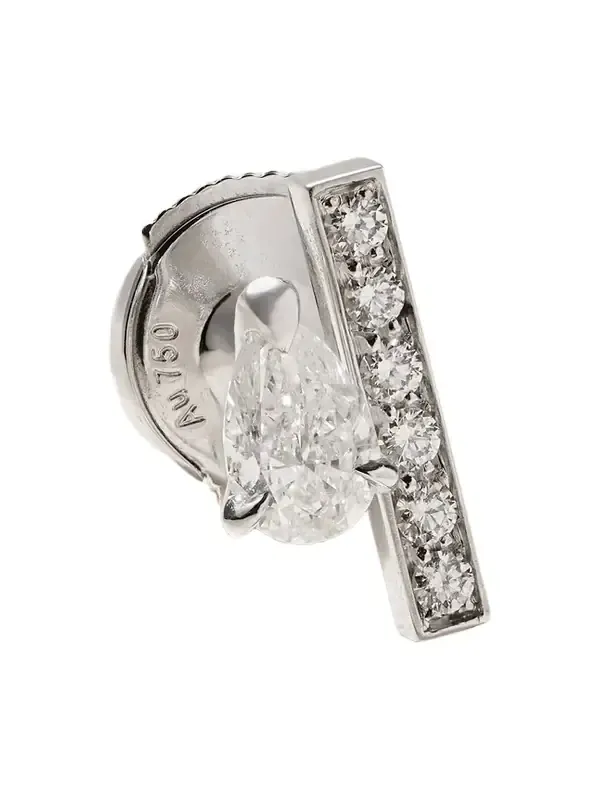 Serti Sur Vide 18-karat White Gold Diamond Single Earring Serti Sur Vide 18-karat White Gold Diamond Single Earring