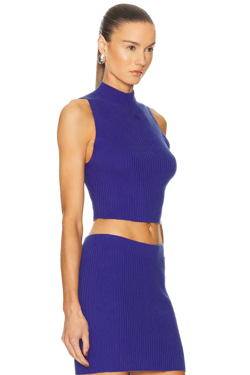 Courrèges Mock Neck Light Rib Top | Thumbnail 2 Courrèges Mock Neck Light Rib Top | Thumbnail 2