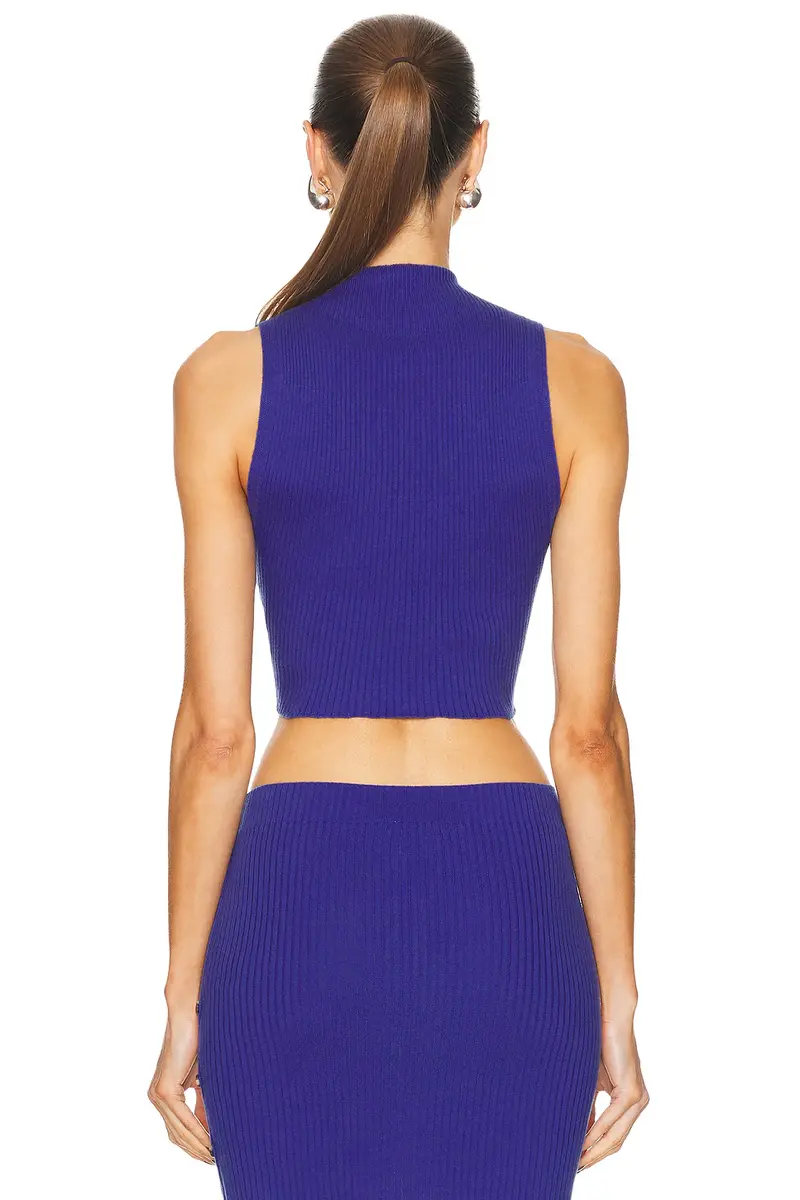 Courrèges Mock Neck Light Rib Top | Thumbnail 3 Courrèges Mock Neck Light Rib Top | Thumbnail 3