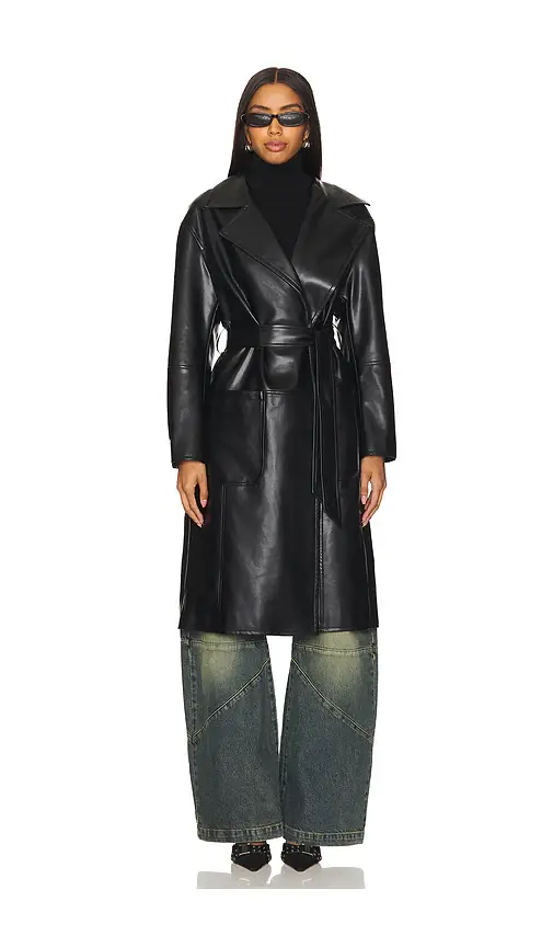 ALL THE WAYS Claire Faux Leather Trench