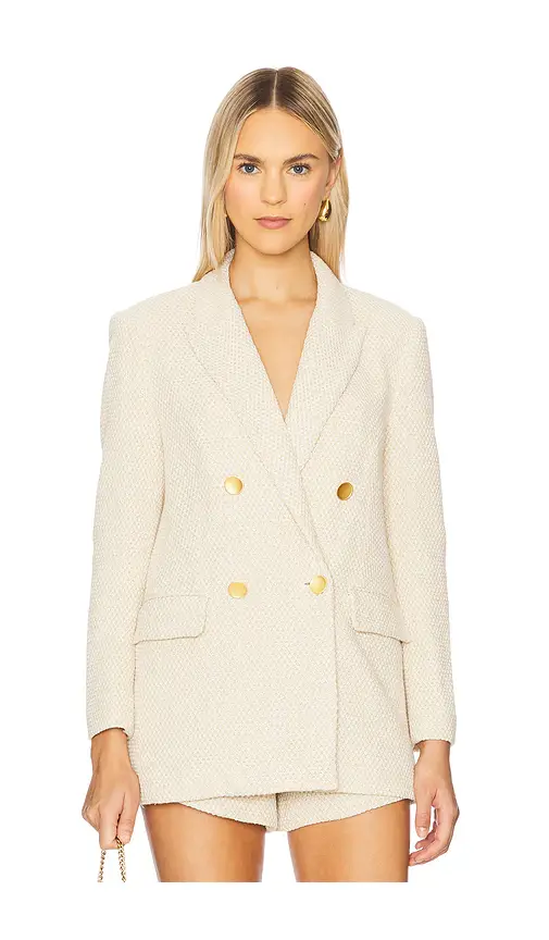 L'Agence Riva Knit Double Breasted Blazer