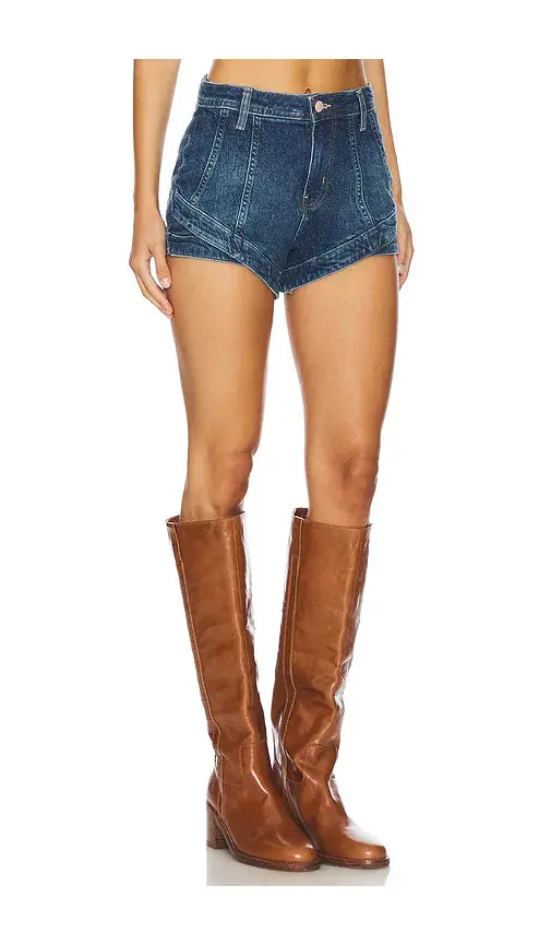 Free People x We The Free Crvy Mona High Rise Shorts In Bombay Blue | Thumbnail 2