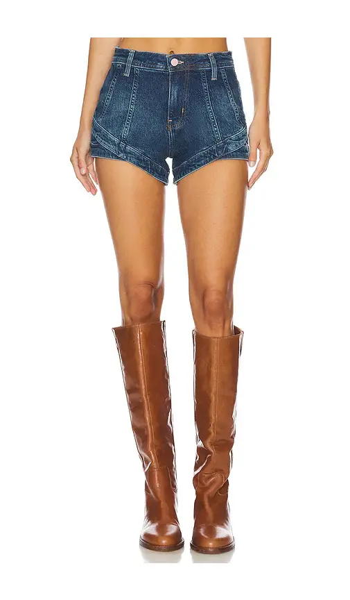 Free People x We The Free Crvy Mona High Rise Shorts In Bombay Blue | Image 1 Free People x We The Free Crvy Mona High Rise Shorts In Bombay Blue | Image 1