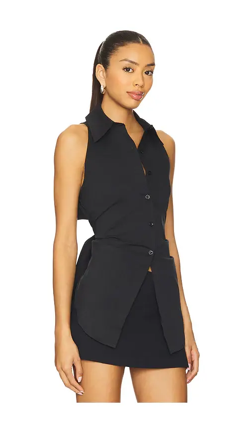 SIMONMILLER Loch Sleeveless Poplin Button Up | Thumbnail 2