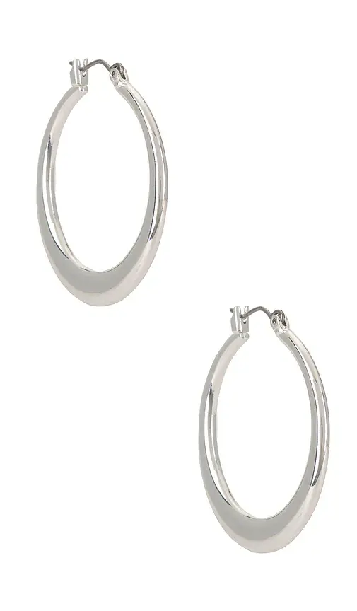 Ettika Large Flat Open Hoop Earrings | Image 1 Ettika Large Flat Open Hoop Earrings | Image 1