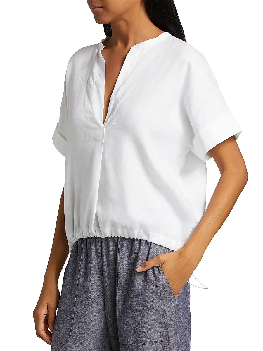 Vince Women's Linen Dolman Short-Sleeve Shirt | Thumbnail 4 Vince Women's Linen Dolman Short-Sleeve Shirt | Thumbnail 4
