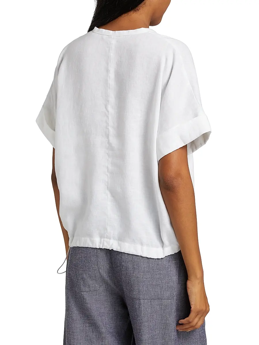 Vince Women's Linen Dolman Short-Sleeve Shirt | Thumbnail 5 Vince Women's Linen Dolman Short-Sleeve Shirt | Thumbnail 5
