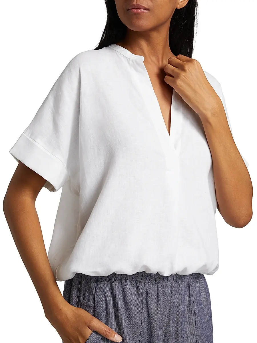 Vince Women's Linen Dolman Short-Sleeve Shirt | Thumbnail 6 Vince Women's Linen Dolman Short-Sleeve Shirt | Thumbnail 6