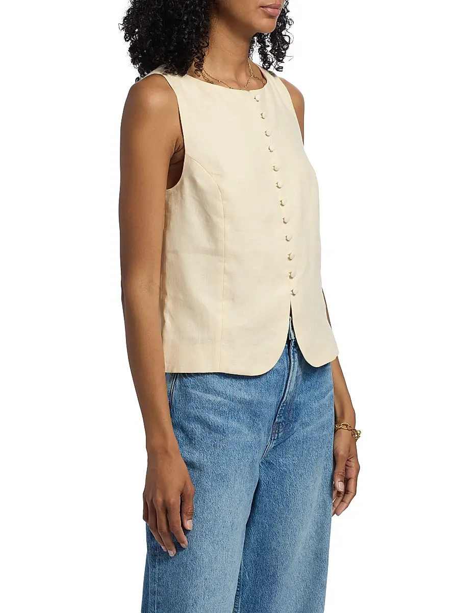 Reformation Women's Addison Linen Vest Top | Thumbnail 4 Reformation Women's Addison Linen Vest Top | Thumbnail 4