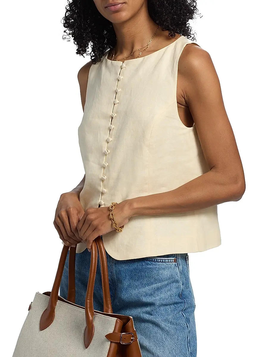 Reformation Women's Addison Linen Vest Top | Thumbnail 6 Reformation Women's Addison Linen Vest Top | Thumbnail 6