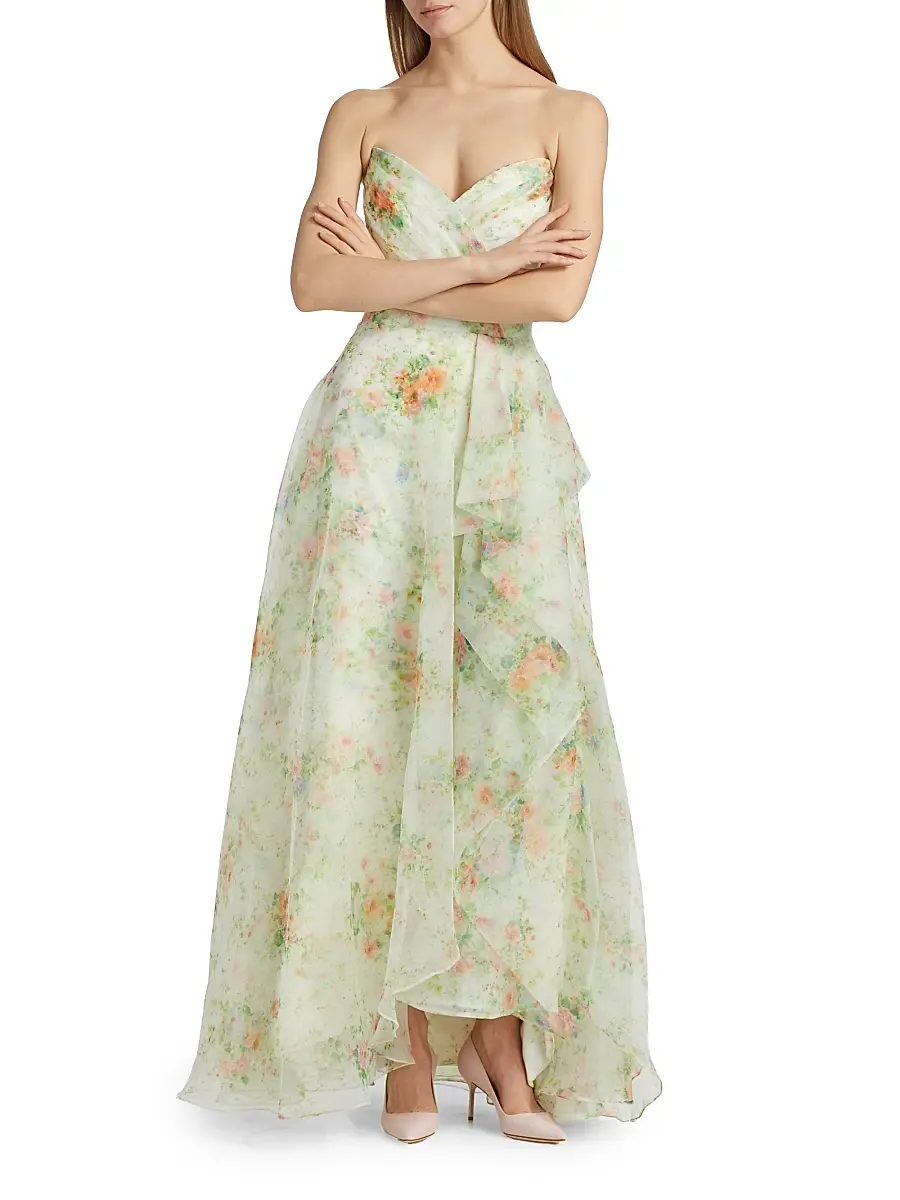 THEIA Women's Tanya Organza Strapless A-Line Gown | Thumbnail 2 THEIA Women's Tanya Organza Strapless A-Line Gown | Thumbnail 2