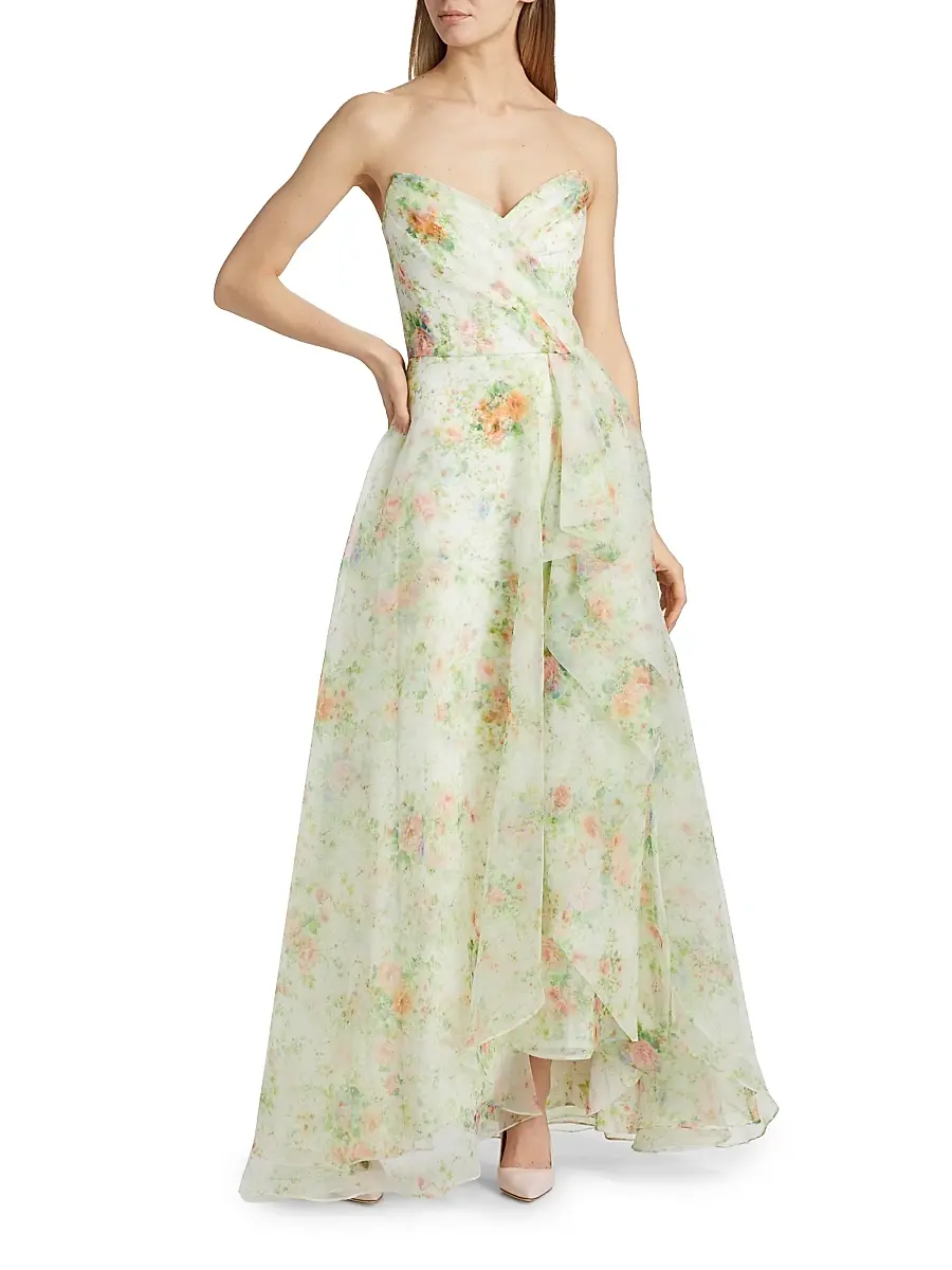 THEIA Women's Tanya Organza Strapless A-Line Gown | Thumbnail 3 THEIA Women's Tanya Organza Strapless A-Line Gown | Thumbnail 3
