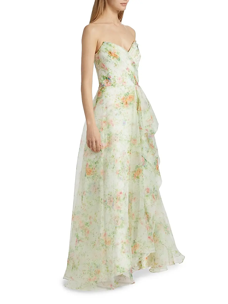 THEIA Women's Tanya Organza Strapless A-Line Gown | Thumbnail 4 THEIA Women's Tanya Organza Strapless A-Line Gown | Thumbnail 4