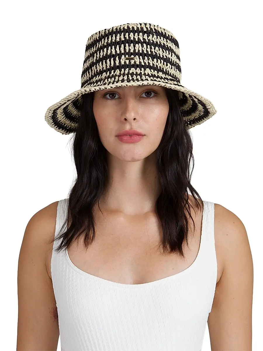 Eugenia Kim Women's Jonah Striped Crochet Bucket Hat - Natural Black | Thumbnail 2 Eugenia Kim Women's Jonah Striped Crochet Bucket Hat - Natural Black | Thumbnail 2