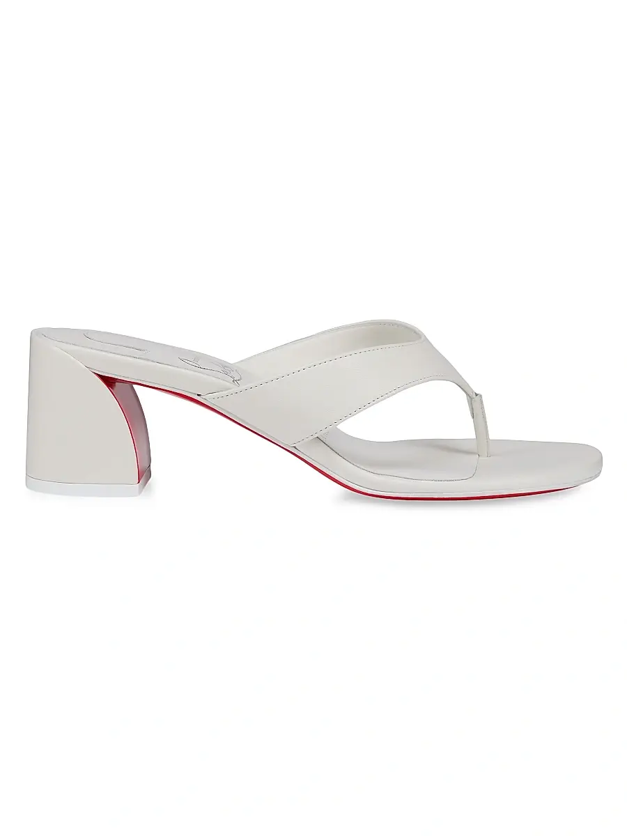 Christian Louboutin Women's Janetonga 55MM Leather Sandals - Bianco | Image 1 Christian Louboutin Women's Janetonga 55MM Leather Sandals - Bianco | Image 1
