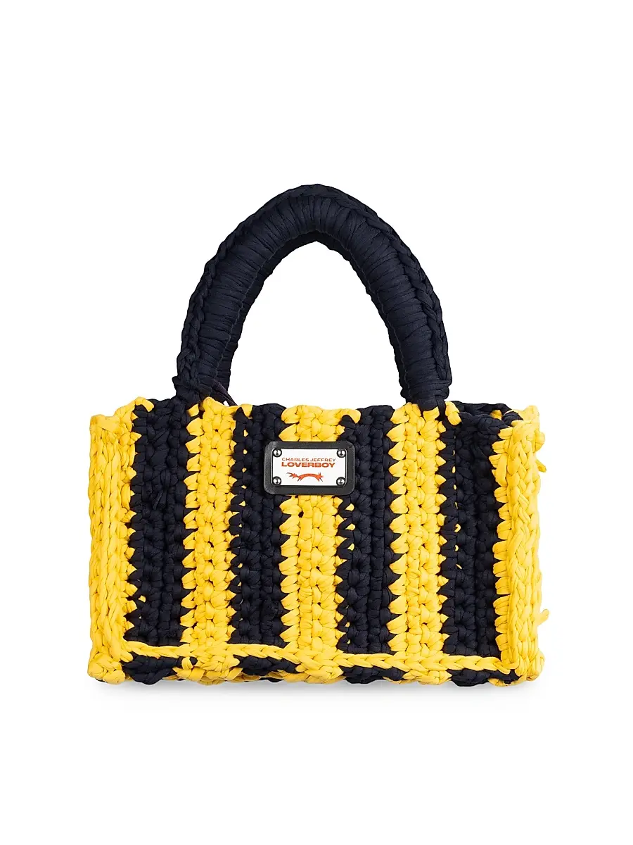 Charles Jeffrey Loverboy Men's Bucket Bag With Banana Peel Keyring - Navy Yellow | Thumbnail 2 Charles Jeffrey Loverboy Men's Bucket Bag With Banana Peel Keyring - Navy Yellow | Thumbnail 2