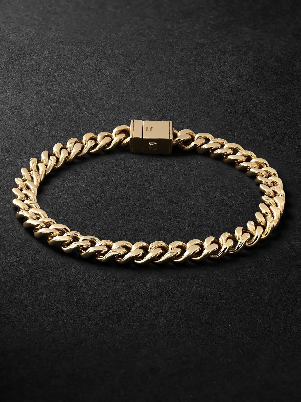 Rhodium-Plated 14-Karat Gold Chain Bracelet - Men Rhodium-Plated 14-Karat Gold Chain Bracelet - Men