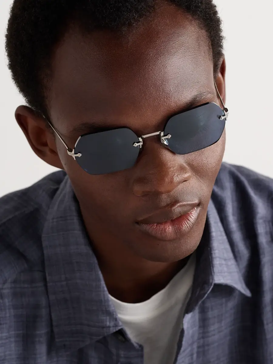 Oliver Peoples TK-13 Round-Frame Rimless Silver-Tone Sunglasses - Men | Thumbnail 2 Oliver Peoples TK-13 Round-Frame Rimless Silver-Tone Sunglasses - Men | Thumbnail 2