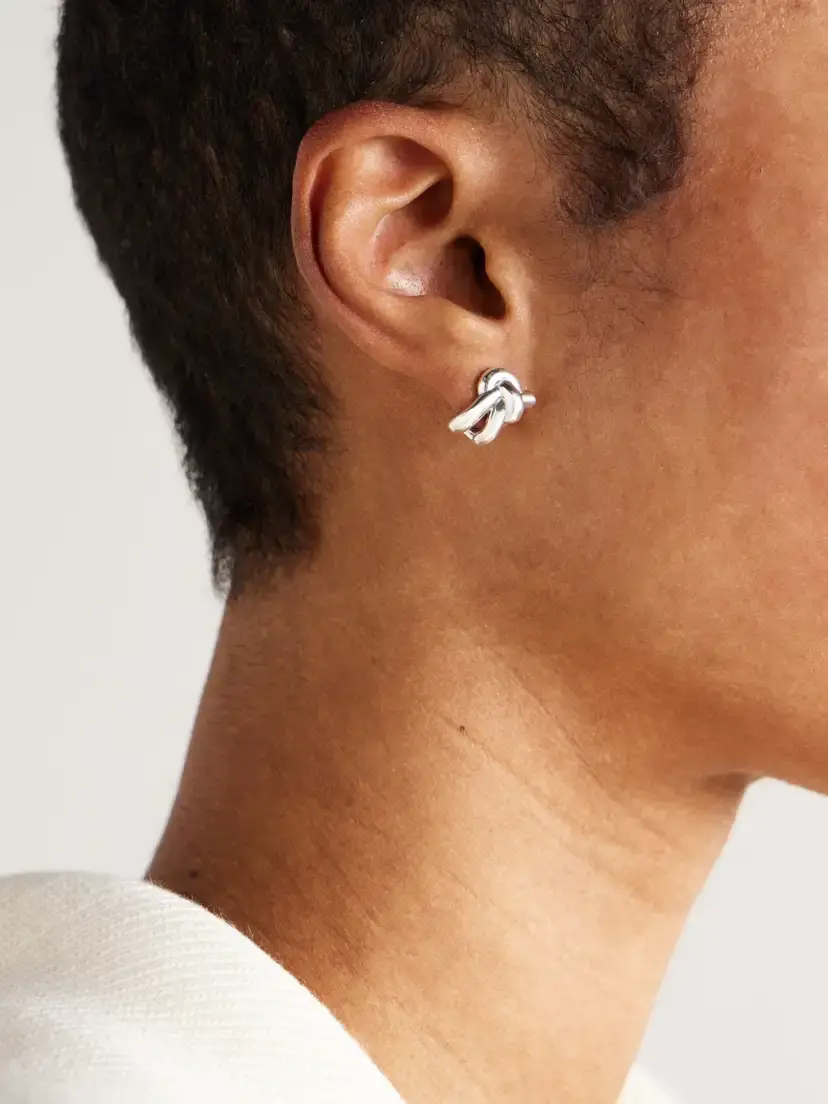 Bottega Veneta Knot Silver Earrings | Thumbnail 2