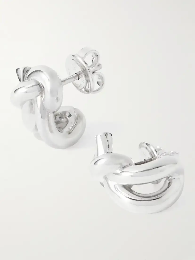 Bottega Veneta Knot Silver Earrings | Thumbnail 3