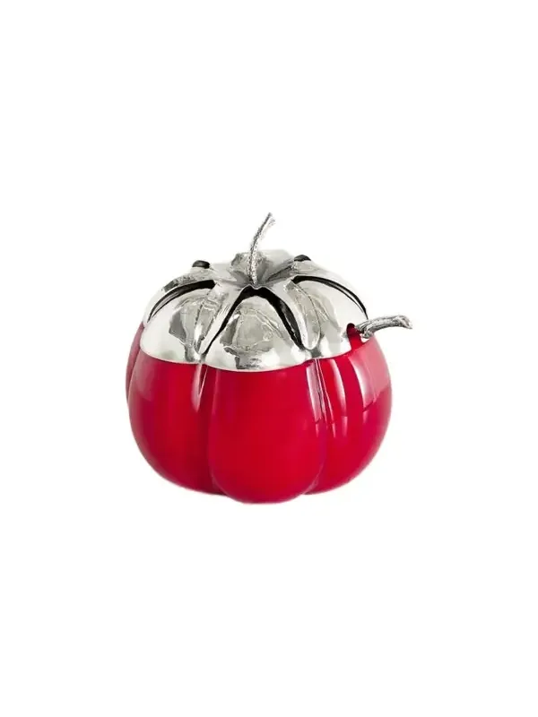 Buccellati Tomato Sterling Silver And Glass Jam Jar