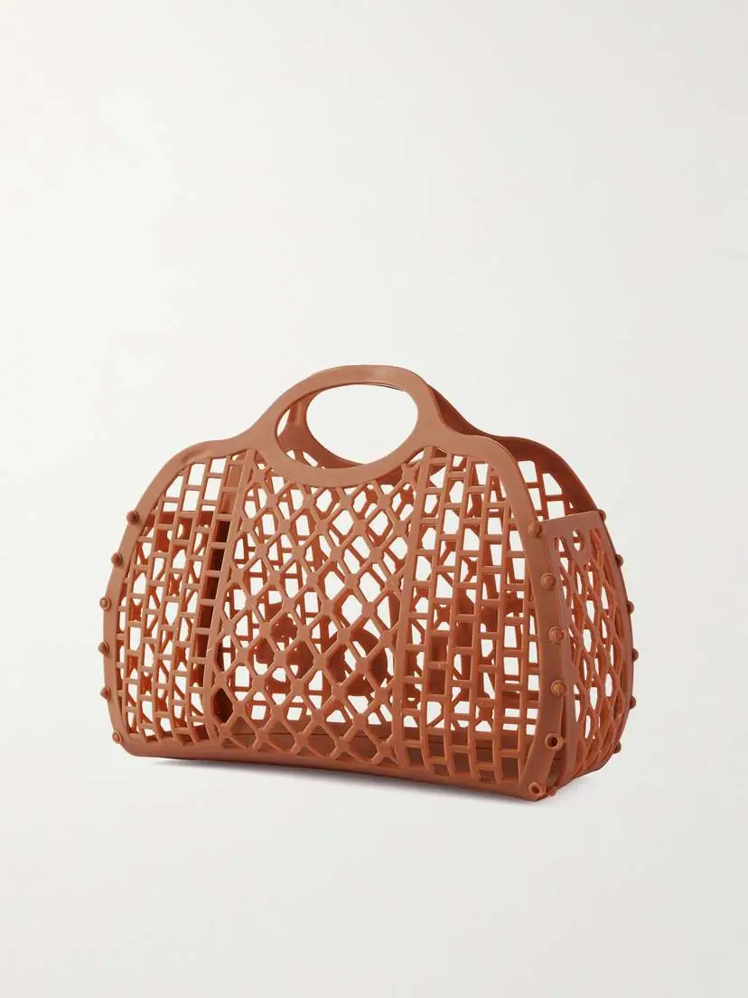 Chloé Cage Leather-trimmed Studded Rubber Shoulder Bag | Thumbnail 3 Chloé Cage Leather-trimmed Studded Rubber Shoulder Bag | Thumbnail 3