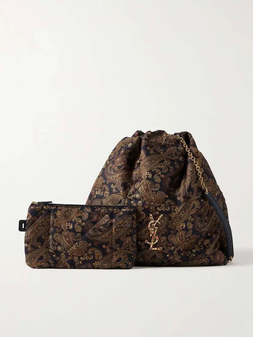 Saint Laurent Jamie Embellished Quilted Paisley-print Twill Shoulder Bag | Thumbnail 6 Saint Laurent Jamie Embellished Quilted Paisley-print Twill Shoulder Bag | Thumbnail 6