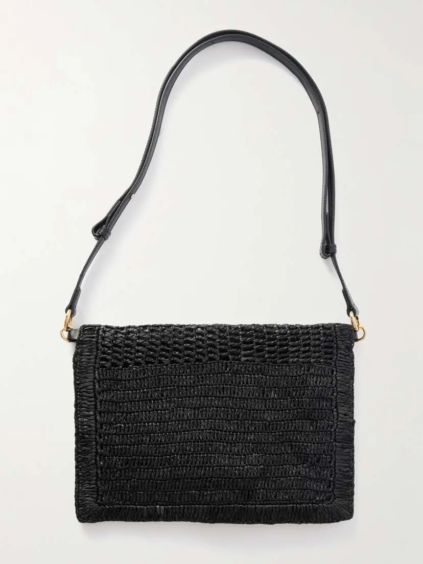 Chloé + Made For A Woman The Summer Banana Leather-trimmed Raffia Shoulder Bag | Thumbnail 3 Chloé + Made For A Woman The Summer Banana Leather-trimmed Raffia Shoulder Bag | Thumbnail 3