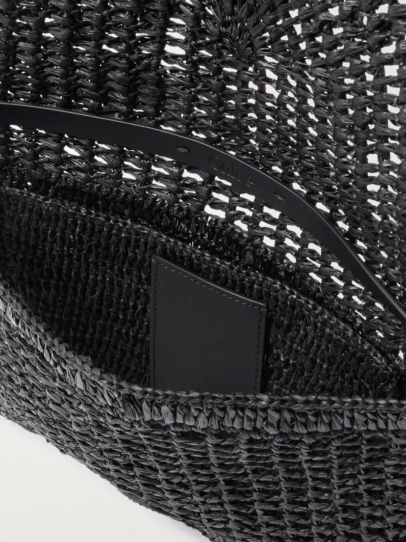Chloé + Made For A Woman The Summer Banana Leather-trimmed Raffia Shoulder Bag | Thumbnail 5 Chloé + Made For A Woman The Summer Banana Leather-trimmed Raffia Shoulder Bag | Thumbnail 5