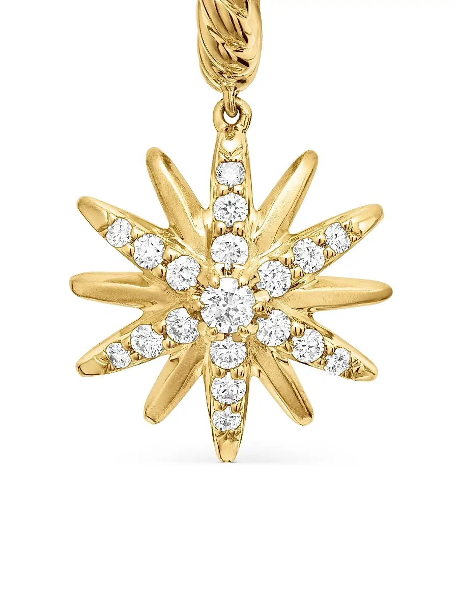 David Yurman Women's Starburst Drop Earrings in 18K Yellow Gold with Diamonds - Diamond | Thumbnail 4 David Yurman Women's Starburst Drop Earrings in 18K Yellow Gold with Diamonds - Diamond | Thumbnail 4