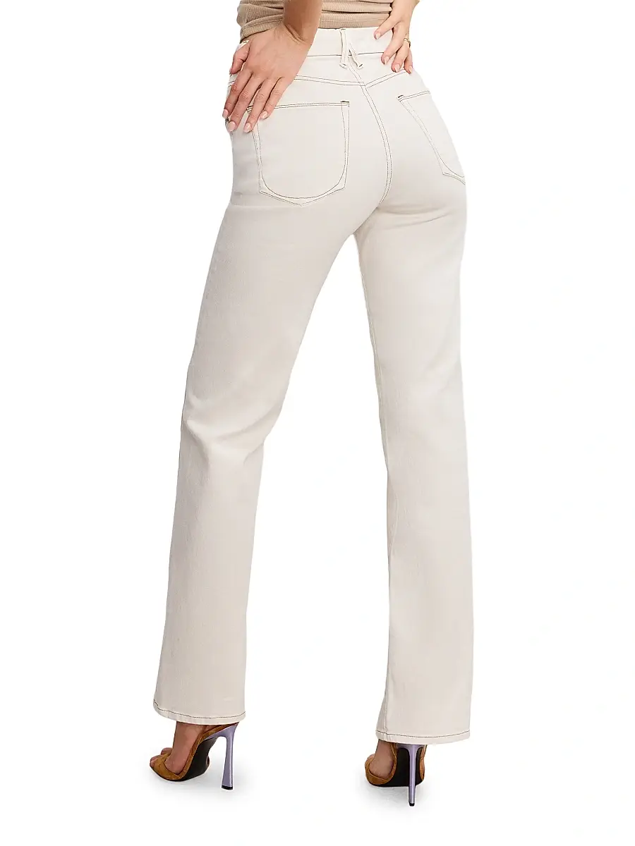 GOOD AMERICAN Women's Good Boy Straight Jeans | Thumbnail 5
