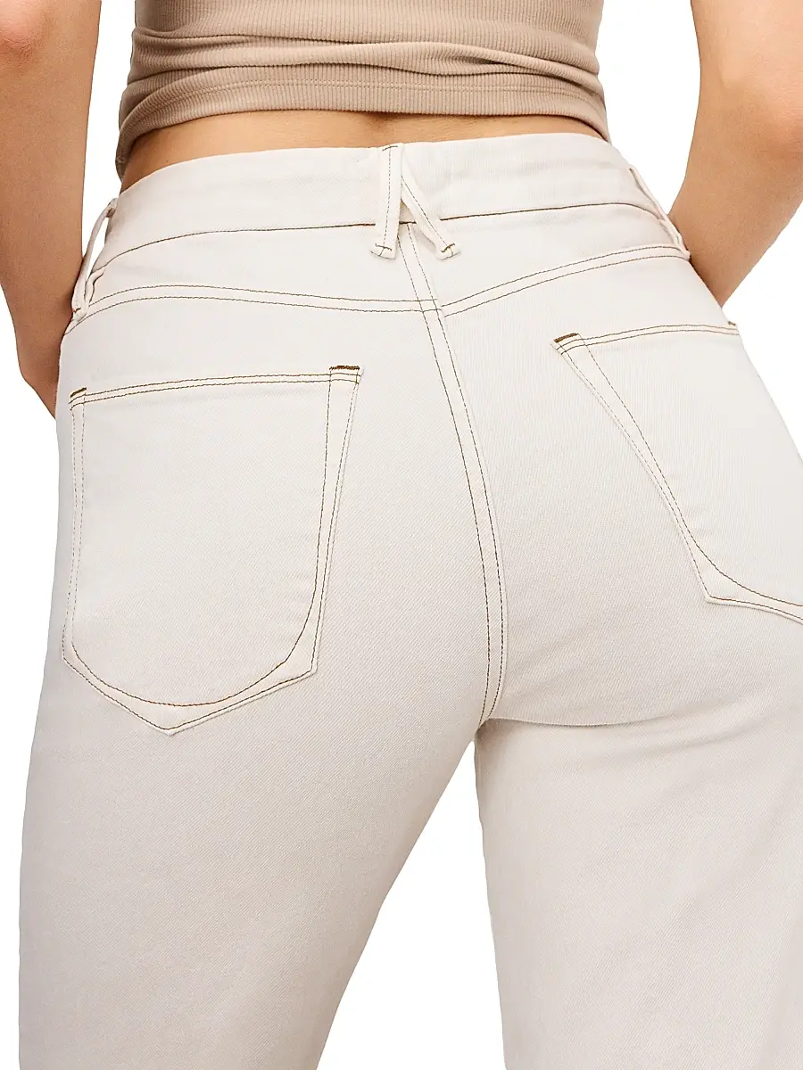 GOOD AMERICAN Women's Good Boy Straight Jeans | Thumbnail 7
