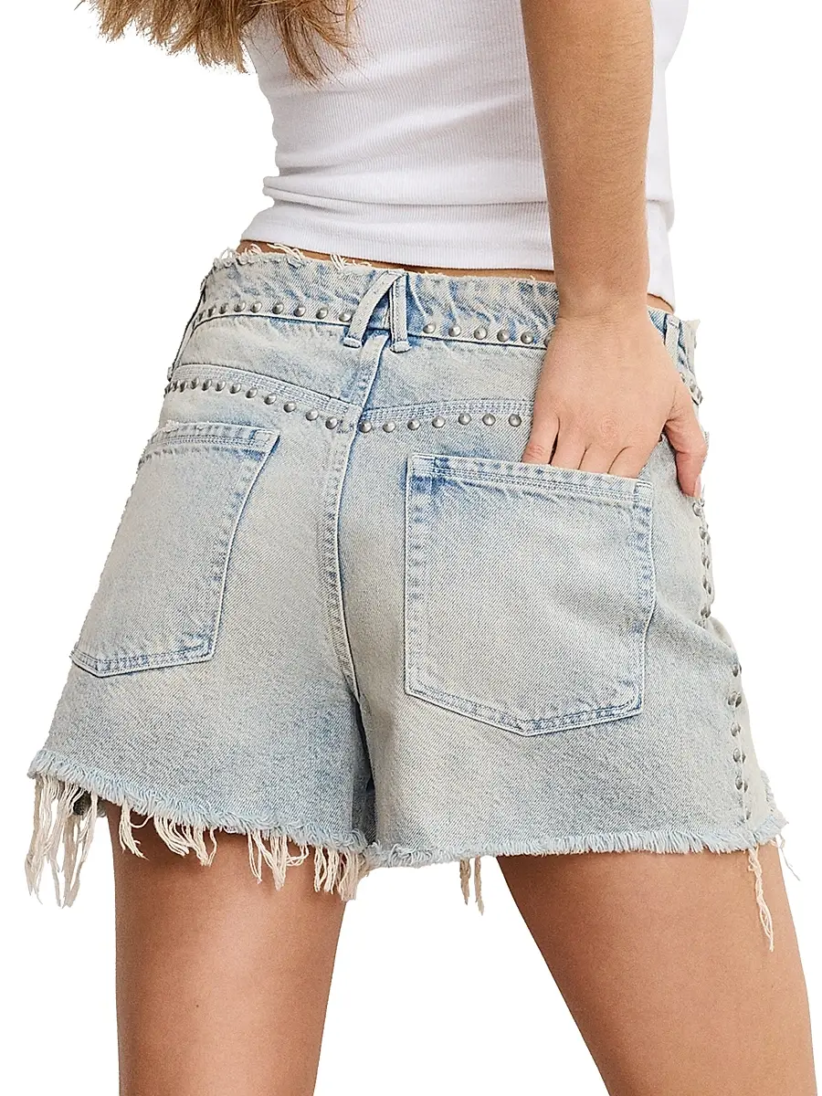 GOOD AMERICAN Women's Good 90S Studded Shorts | Thumbnail 6