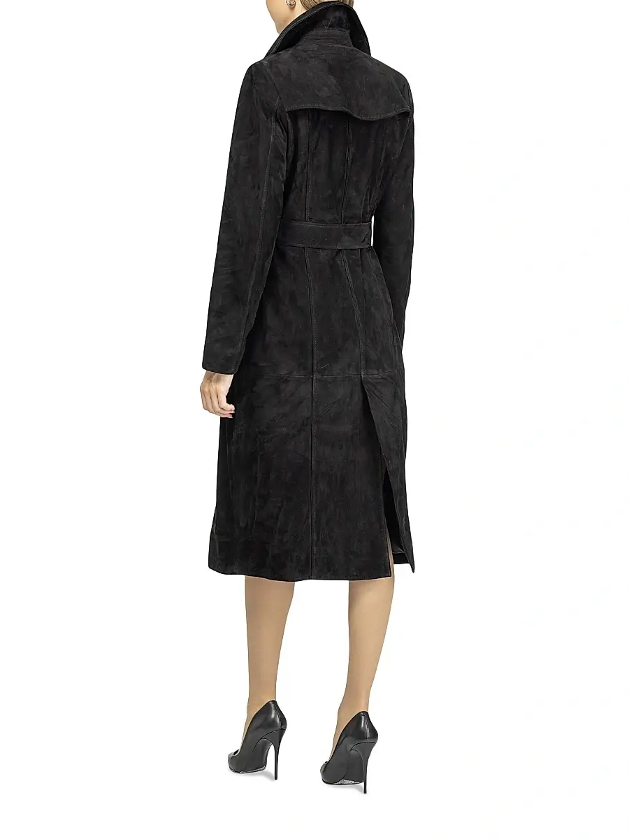 Gorski Women's Metis Suede Belted Trench Coat | Thumbnail 5