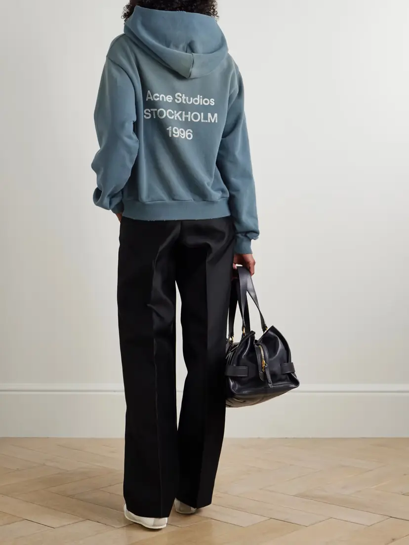Acne Studios Printed Organic Cotton-blend Jersey Hoodie | Thumbnail 2
