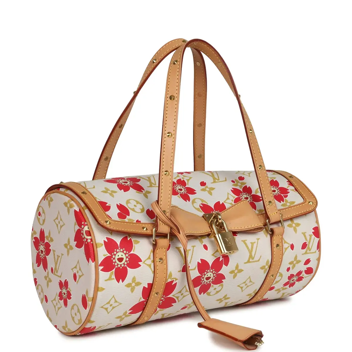 Louis Vuitton Vintage Louis Vuitton X Takashi Murakami Cream and Red Cherry Blossom Papillon Gold Hardware | Thumbnail 2 Louis Vuitton Vintage Louis Vuitton X Takashi Murakami Cream and Red Cherry Blossom Papillon Gold Hardware | Thumbnail 2