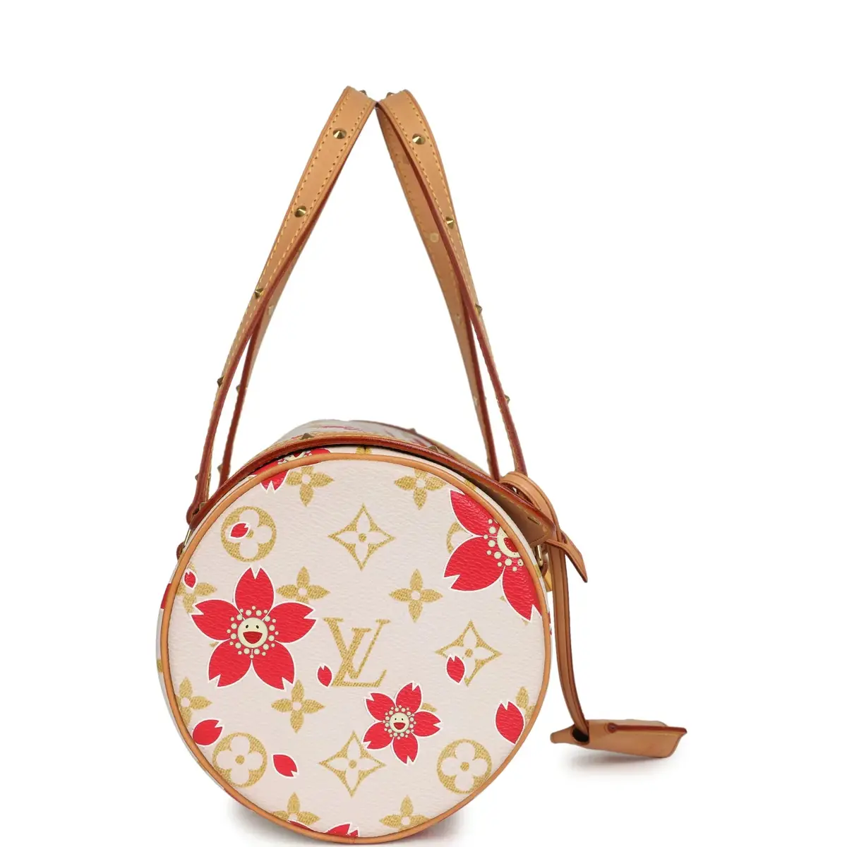 Louis Vuitton Vintage Louis Vuitton X Takashi Murakami Cream and Red Cherry Blossom Papillon Gold Hardware | Thumbnail 3 Louis Vuitton Vintage Louis Vuitton X Takashi Murakami Cream and Red Cherry Blossom Papillon Gold Hardware | Thumbnail 3