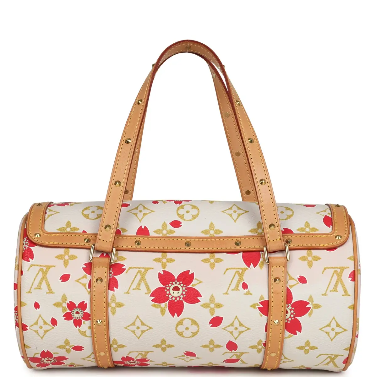 Louis Vuitton Vintage Louis Vuitton X Takashi Murakami Cream and Red Cherry Blossom Papillon Gold Hardware | Thumbnail 4 Louis Vuitton Vintage Louis Vuitton X Takashi Murakami Cream and Red Cherry Blossom Papillon Gold Hardware | Thumbnail 4
