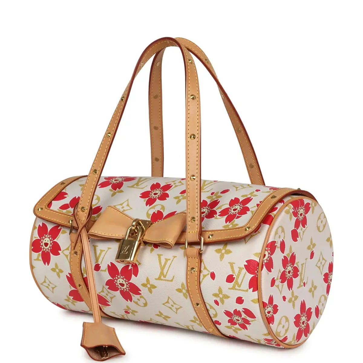 Louis Vuitton Vintage Louis Vuitton X Takashi Murakami Cream and Red Cherry Blossom Papillon Gold Hardware | Thumbnail 5 Louis Vuitton Vintage Louis Vuitton X Takashi Murakami Cream and Red Cherry Blossom Papillon Gold Hardware | Thumbnail 5