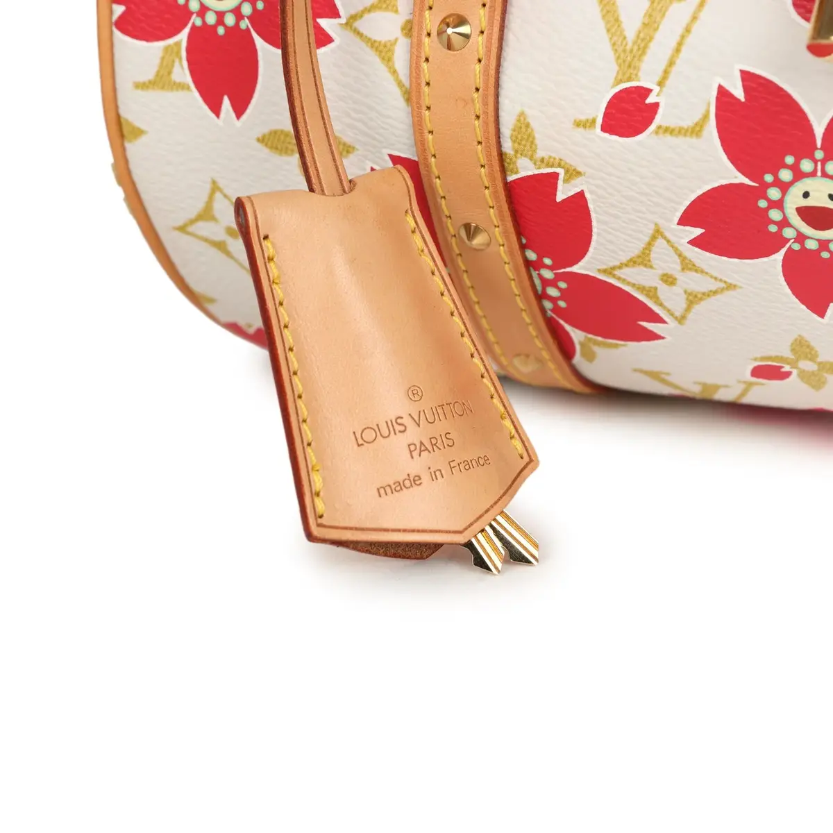 Louis Vuitton Vintage Louis Vuitton X Takashi Murakami Cream and Red Cherry Blossom Papillon Gold Hardware | Thumbnail 6 Louis Vuitton Vintage Louis Vuitton X Takashi Murakami Cream and Red Cherry Blossom Papillon Gold Hardware | Thumbnail 6