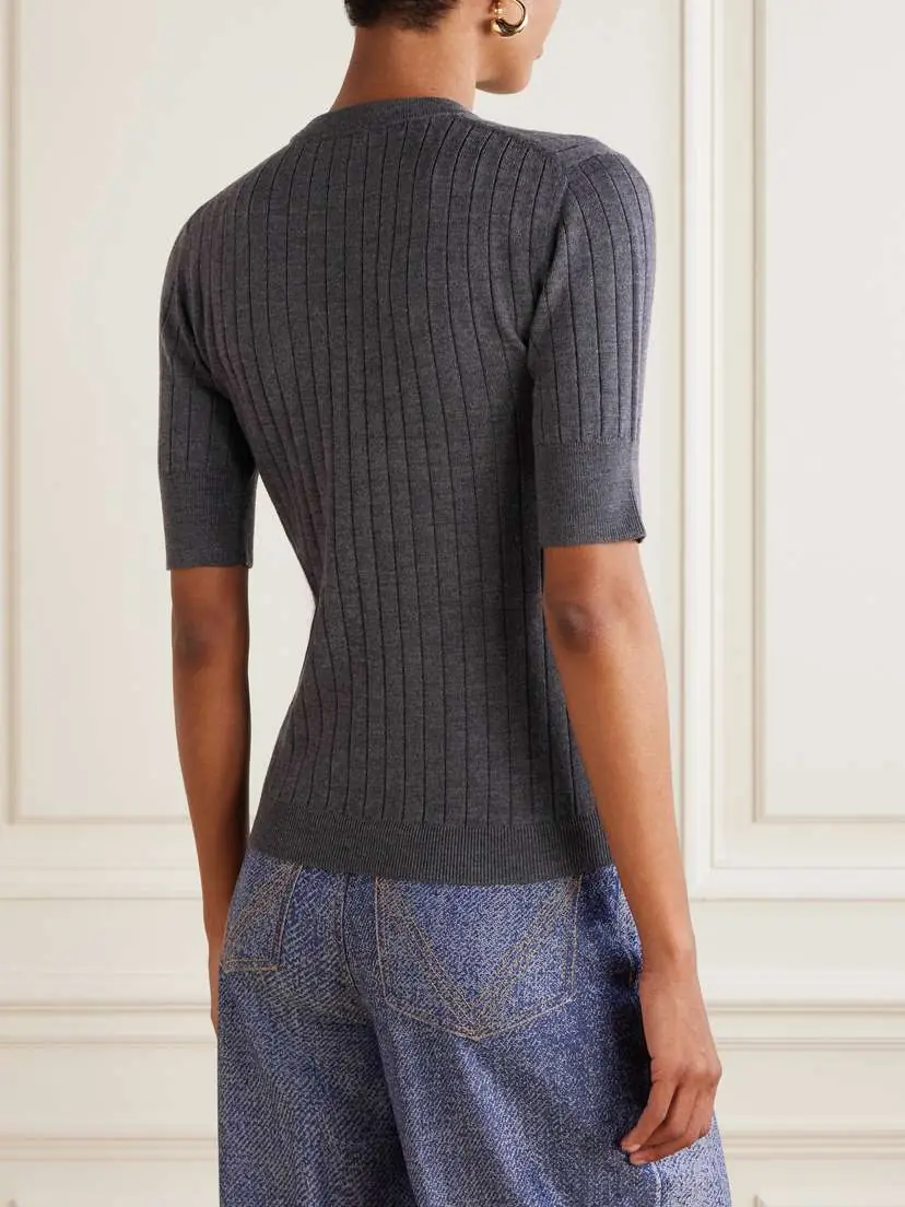 Bottega Veneta Ribbed Wool T-shirt | Thumbnail 3