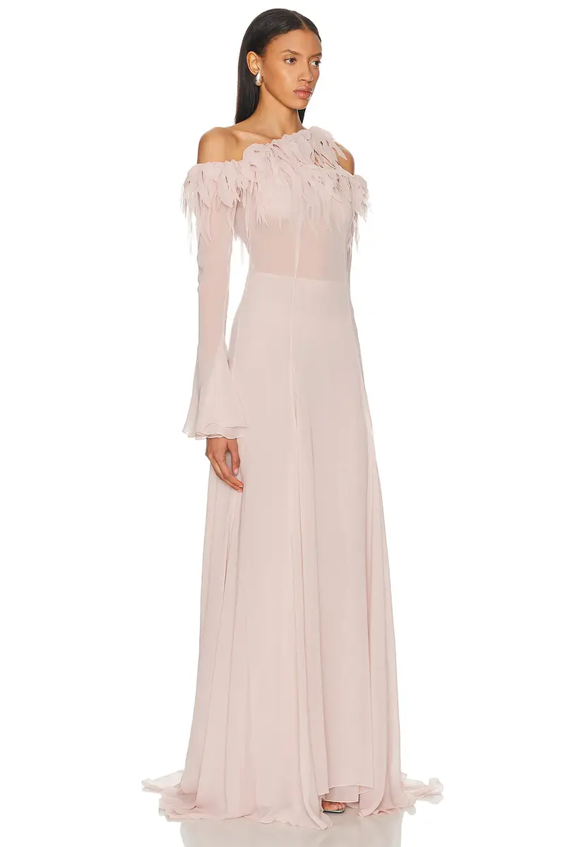 BLUMARINE Sheer Long Dress | Thumbnail 2 BLUMARINE Sheer Long Dress | Thumbnail 2