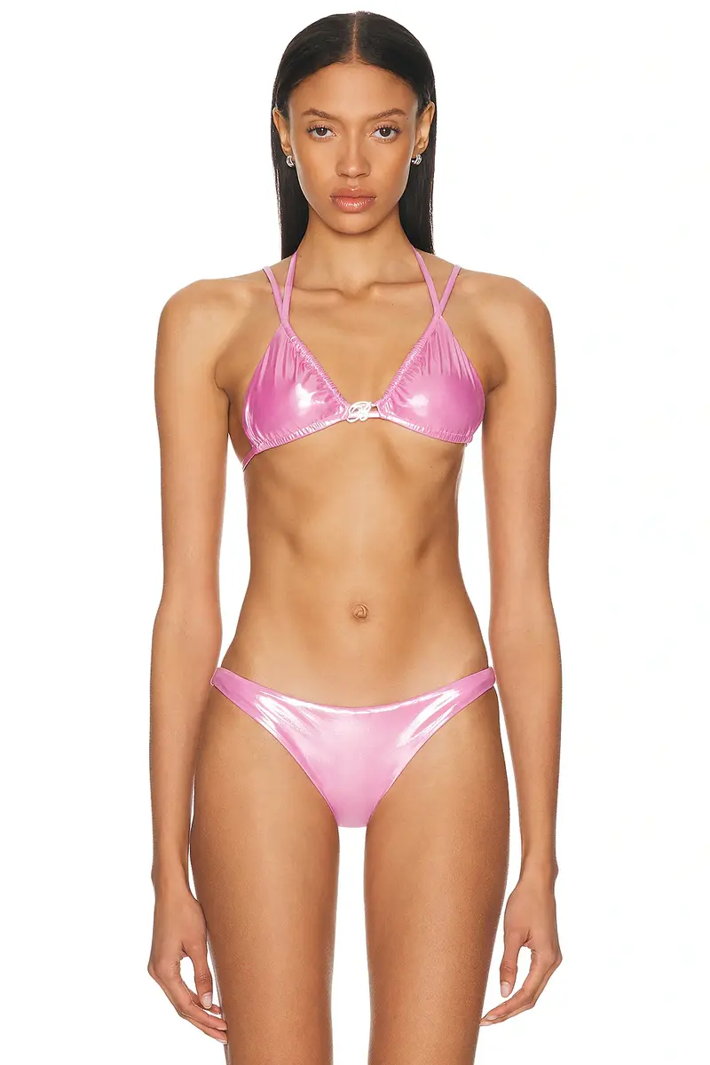 BLUMARINE Laminated Bikini Top